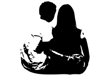 silhouette of a couple