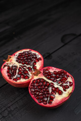 pomegranate on wood