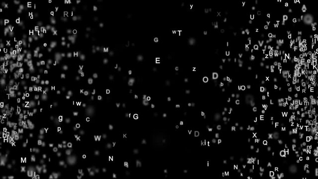 LETTERS Animation, Background, Rendering, Loop, with Alpha Matte, 4k
