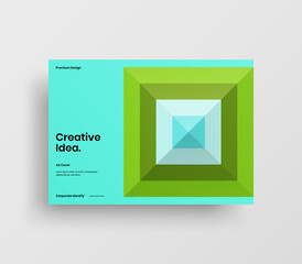 Creative business abstract horizontal front page vector mock up. Corporate geometric report cover illustration design layout. Company identity brochure template.