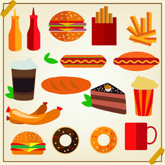 Vector designs of fast foods