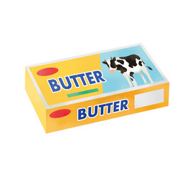 パッケージ入りの固形バターのイラスト