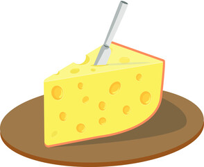Cheese. Milk products. Piece of cheese.