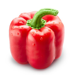 Red bell pepper isolated on white background