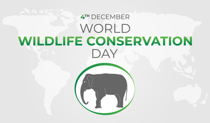 World Wildlife Conservation Day  Background Illustration with Elephant