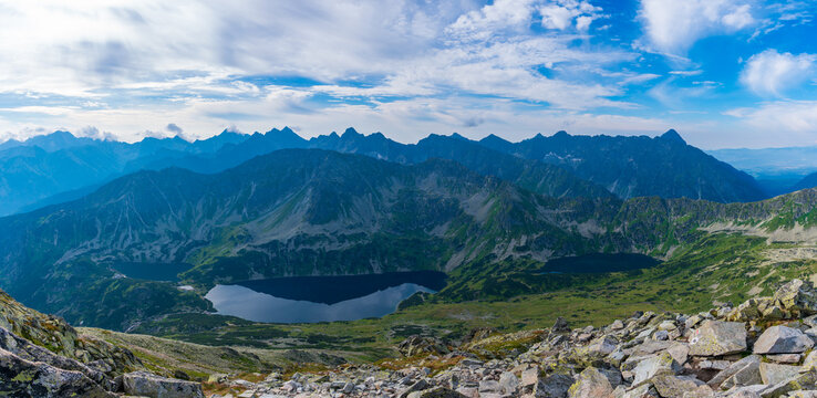 Trail in the Tatras Mountains, Eagles trail. the hardest trek in the tatras.Orla Perć