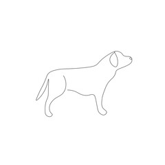Dog on white drawing, vector illustration