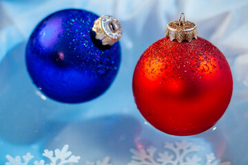 elegant winter holiday decoration. christmas ball ornament background concept. 