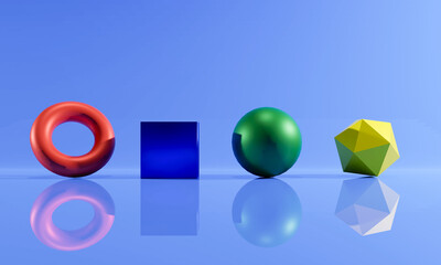 Minimal abstract background with geometric elements. 3d illustration