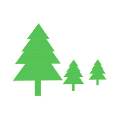 Christmas trees, vector illustration on white backdrop