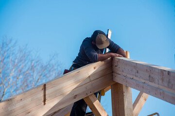 construction of a wooden house