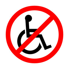 No wheelchair symbol illustration