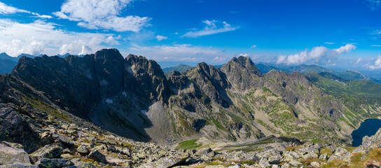 Fototapeta na wymiar Mountain peaks in the Tatra Mountains in the summer