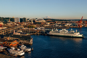 View of downtown Seattle skyline in Seattle Washington, USA
 