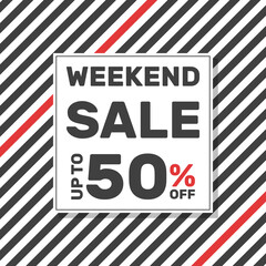 Fototapeta premium weekend sale promotion social media or website vector black and white banner