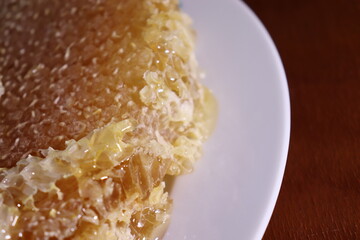 
natural honey is called Karakovan honey in Turkish. close up.