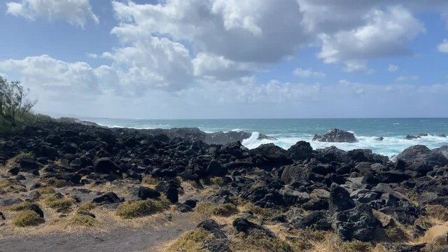 Le Gouffre, a long natural rocky corridor on Reunion Island