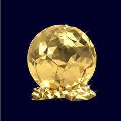 vector illustration golden soccer football geometric triangle low-poly style concept championship geometric pattern