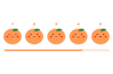 Orange character. Orange emoji. Orange emoticon. Cute style orange character. Illustration vector.