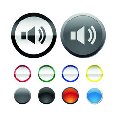 Vector image. Collection of different buttons to edit and set the icon. Modern technology buttons.