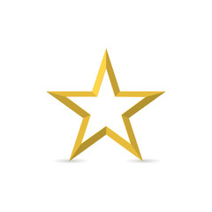 Golden star on white background