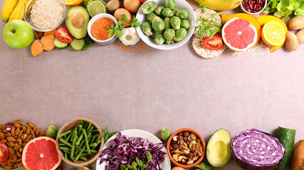 fruit and vegetable- health food frame