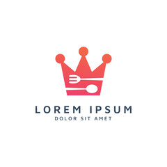 crown and food negative space logo design