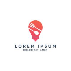 idea and food negative space logo design