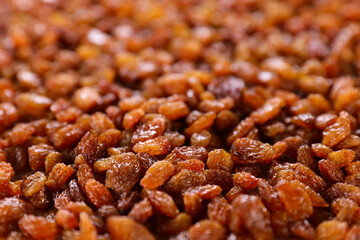 close up on raisin background
