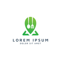 place and food negative space logo design