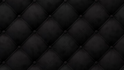 Close-up on the background of a black antique textile sofa in the style of Chesterfield, 3D-rendering