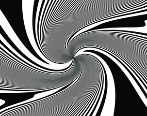  Abstract pattern. Texture with wavy, billowy lines. Optical art background. Wave design black and white. Digital image with a psychedelic stripes. Vector illustration