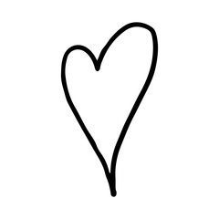 Doodle illustration of heart. Spring season. Hand drawn simple element. St Vaentines or mothers day greeting card