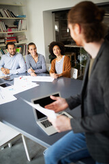 Programmer working in a software developing company