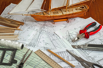 Making a model of a sailing vessel hobby © fotografermen