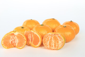 orange citrus fruit on white background.