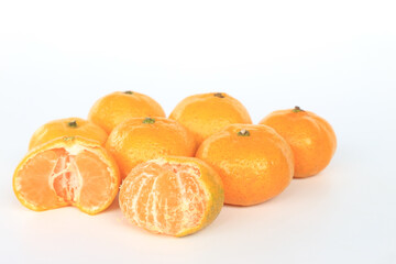 orange citrus fruit on white background.