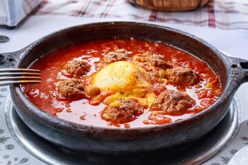 Tajine in Morocco. One of the famous types of Moroccan national cuisine.