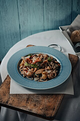 Stir-fried Spicy Spaghetti Seafood