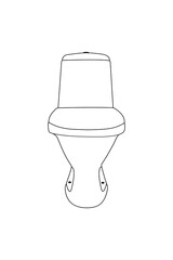 Toilet bowl with lid. Vekton stock illustration eps10. Outline.