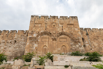 Fototapeta premium The mortgaged gates - Golden Gate in the old city of Jerusalem in Israel