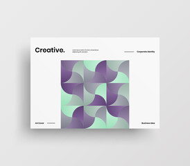 Creative business abstract horizontal front page vector mock up. Corporate geometric report cover illustration design layout. Company identity brochure template.