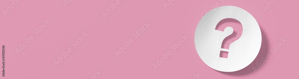 Wall mural question mark in front of a red color wall background. business support concept - 3d rendering.