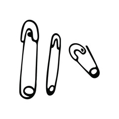 Hand-drawn vector pins for handmade isolated on white background.
Doodle vector illustration.
