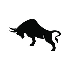 Bull icon vector sign and symbol isolated on white background, Bull logo concept.