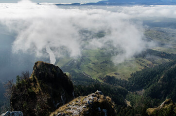 Pieniny panorama mgła