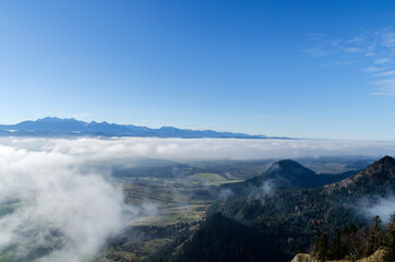 Pieniny panorama mgła 