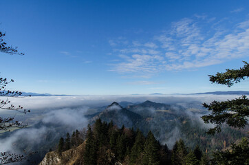 Pieniny panorama mgła 