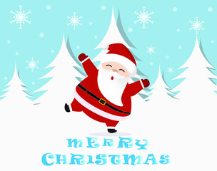 Christmas greeting card with santa claus christ Vector illustration concept about holiday season.