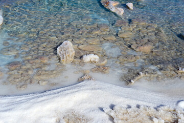 Dead Sea salt natural mineral formation at the Dead Sea	